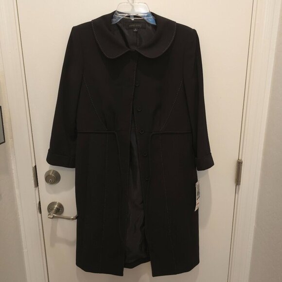 Anne Klein Black 2 Piece Suit Size 6 Coat & Skirt Fully Lined New with Tags - Picture 4 of 16